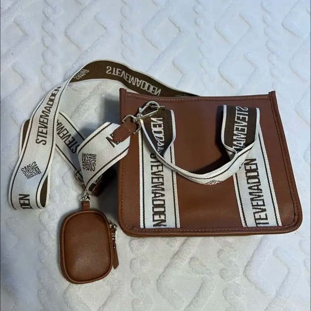 Steve Madden Brown Messenger Bag with Retro Design
